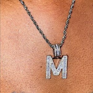 Letter M Bling Necklace